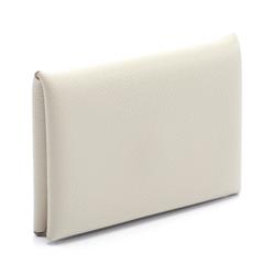 Hermes HERMES Calvi Wallet/Coin Case Wallet Evercolor Women's Beige