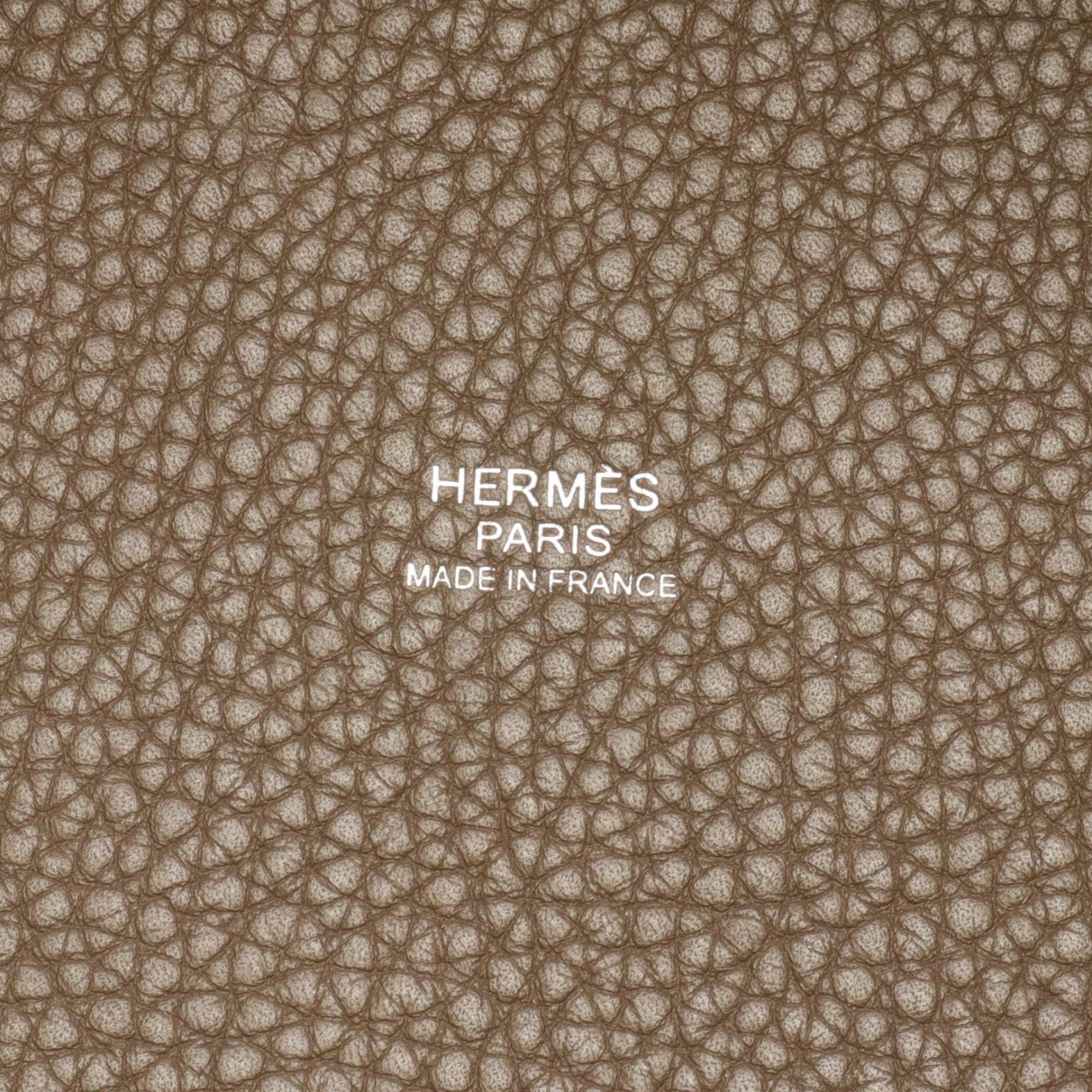 Hermes HERMES Picotin Lock MM Etoupe Handbag Bag Taurillon Clemence Women's Brown