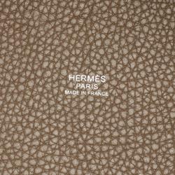 Hermes HERMES Picotin Lock MM Etoupe Handbag Bag Taurillon Clemence Women's Brown