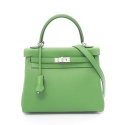 Hermes Kelly 25 Vert Yucca Handbag Bag Swift Leather Women's Green