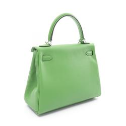 Hermes Kelly 25 Vert Yucca Handbag Bag Swift Leather Women's Green