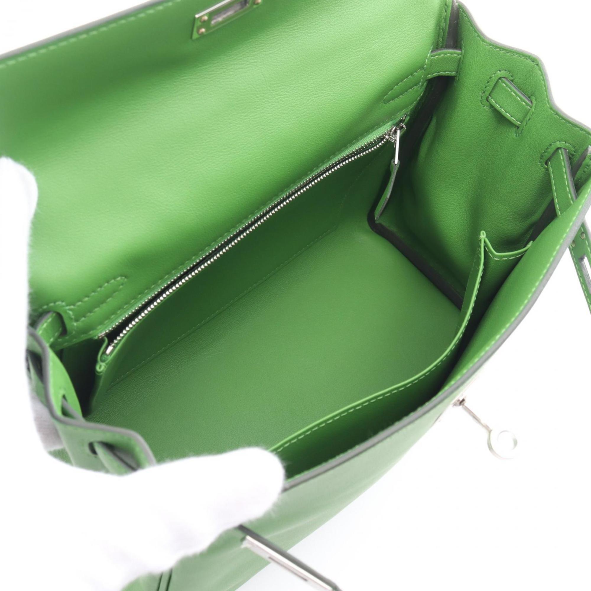 Hermes Kelly 25 Vert Yucca Handbag Bag Swift Leather Women's Green