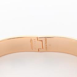 Hermes HERMES Click Cadena PM Bangle GP (Gold Plated) Enamel Women's Gold White