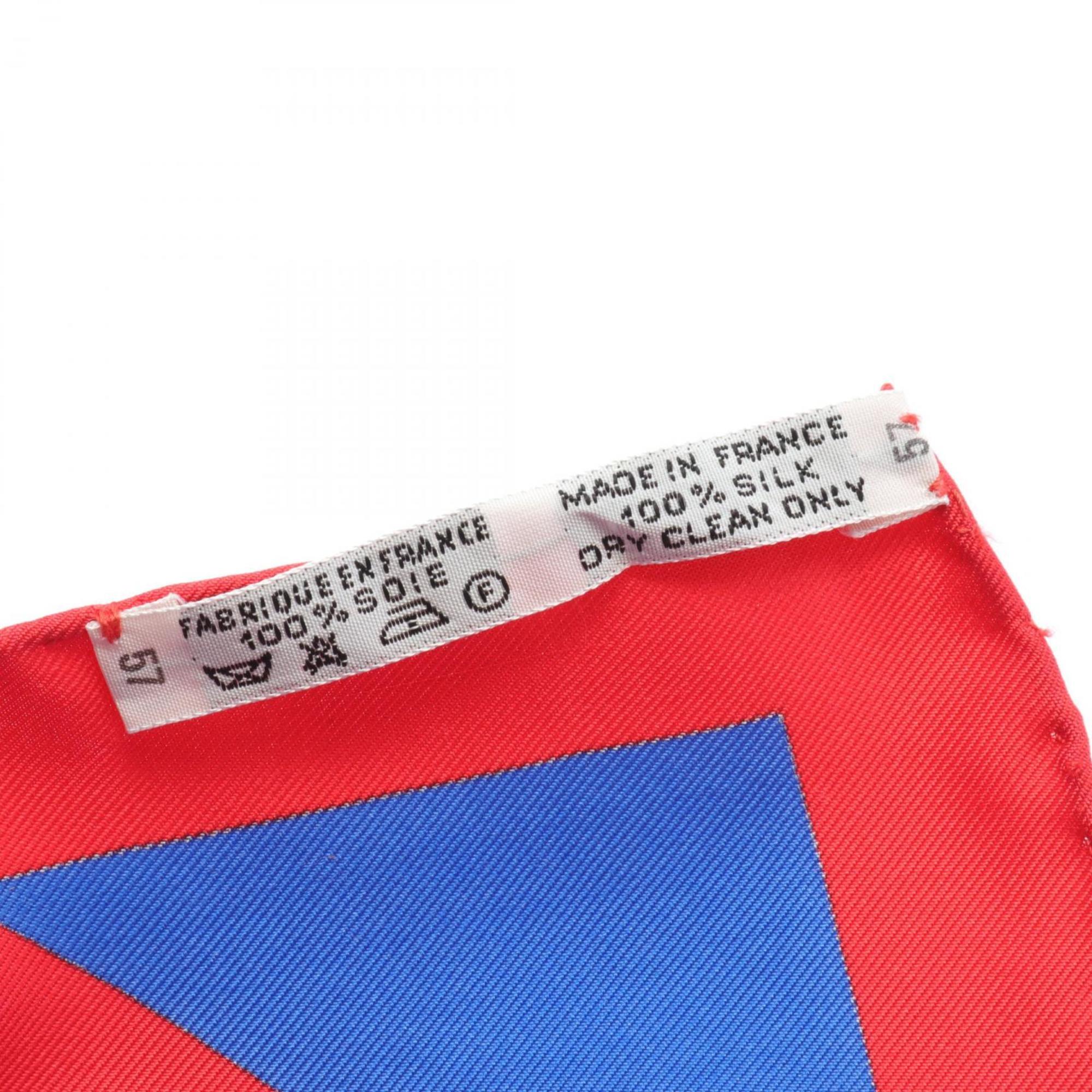 Hermes HERMES Carre 90 RAFALES Scarf Silk Women's Blue Red Multicolor