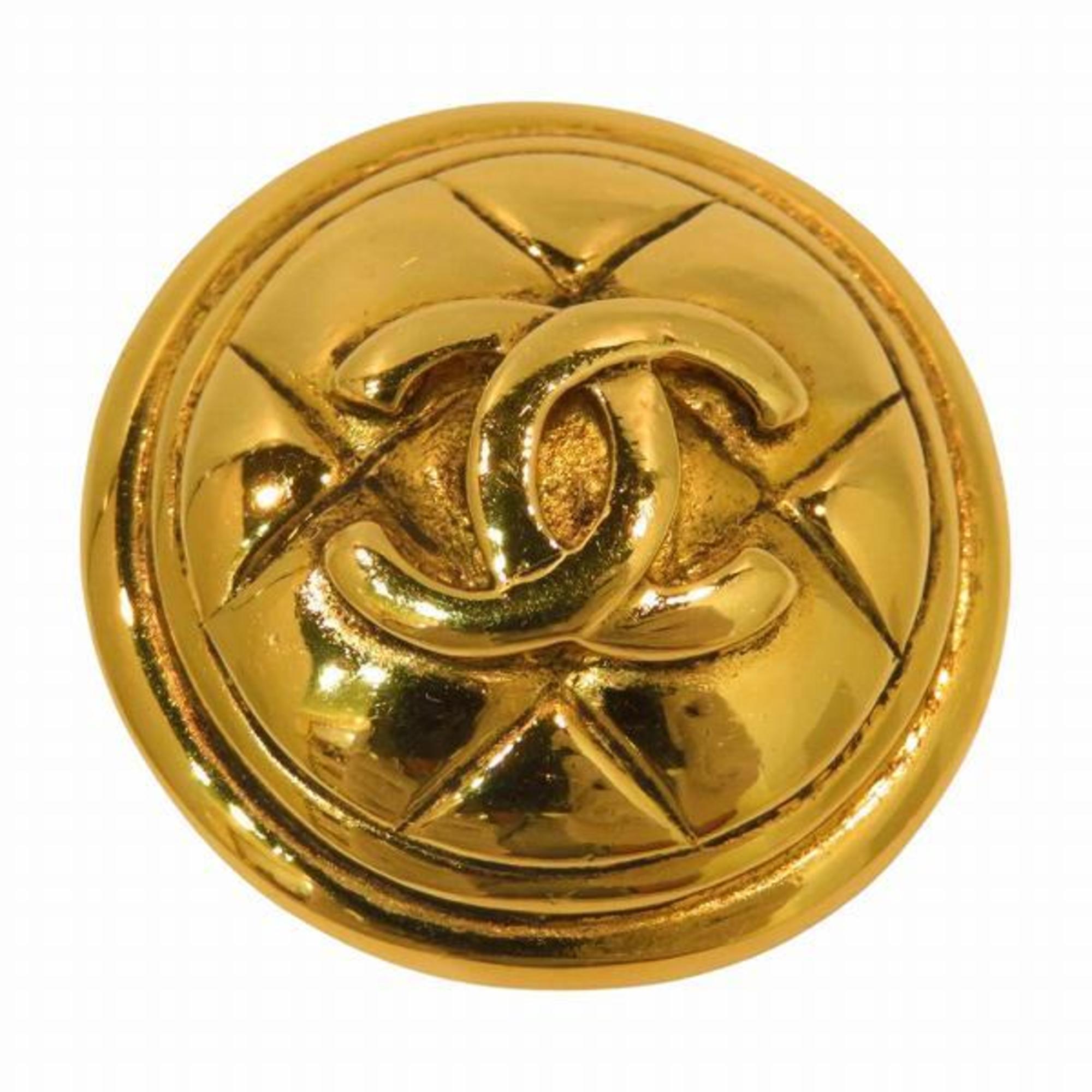 CHANEL Matelasse Coco Mark Round Accessory Brooch for Women