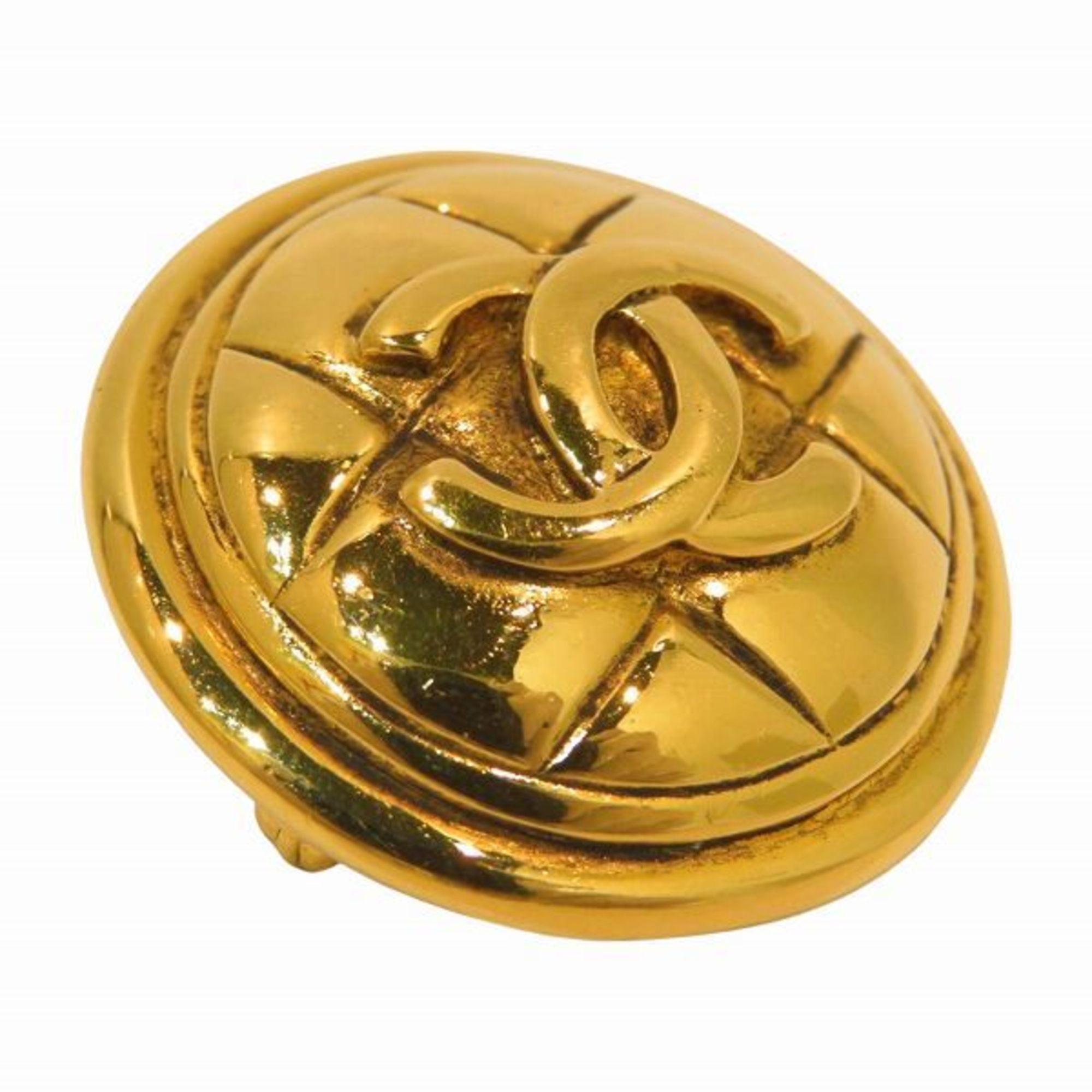 CHANEL Matelasse Coco Mark Round Accessory Brooch for Women