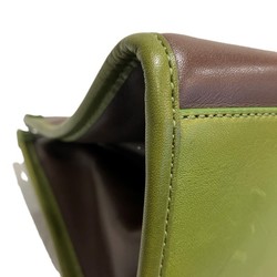 Kate Spade Brown x Green Leather Bag Handbag for Women