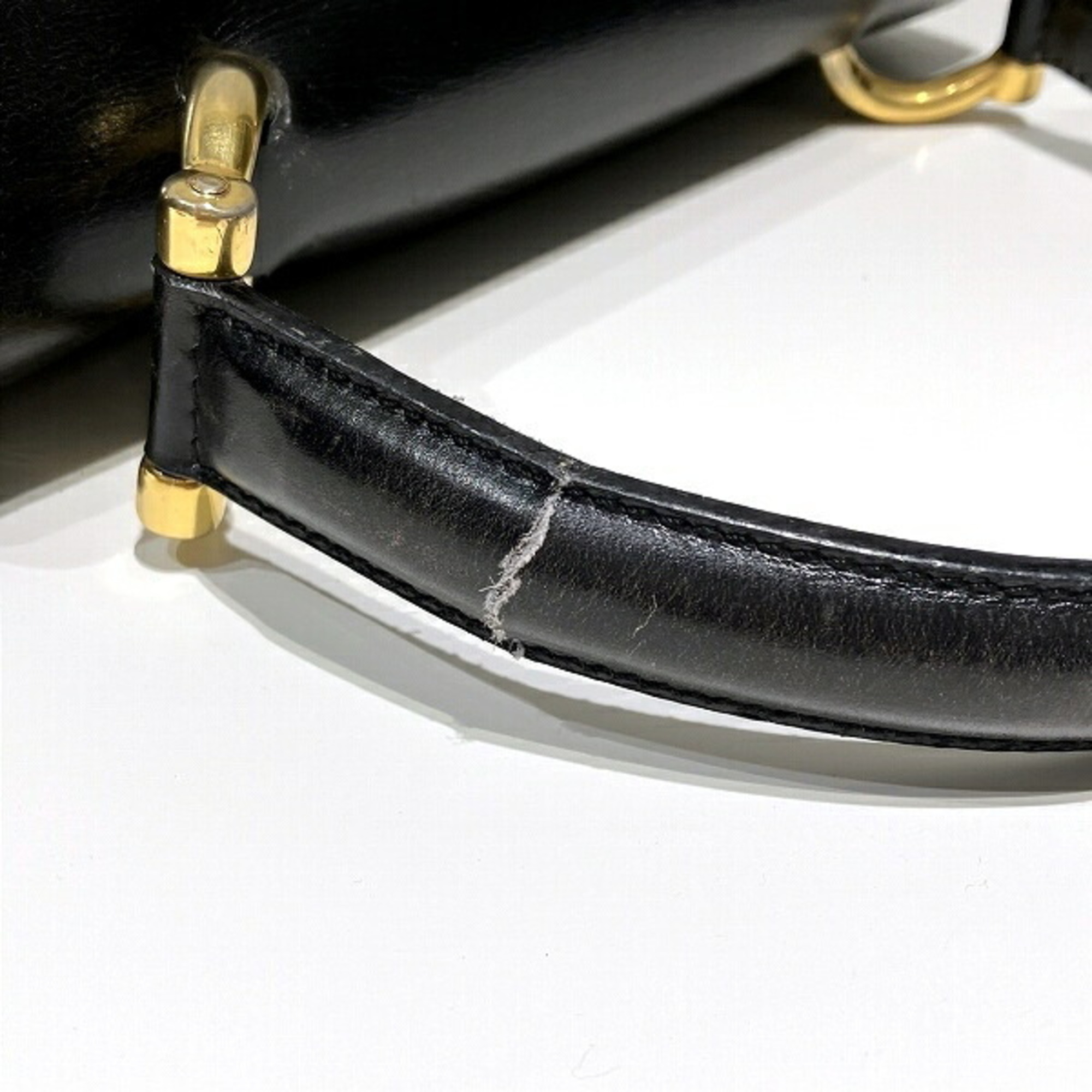 CELINE Double flap leather black bag handbag for women