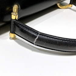 CELINE Double flap leather black bag handbag for women