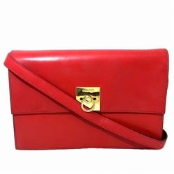 CELINE F09 Leather Red Bag Shoulder for Women