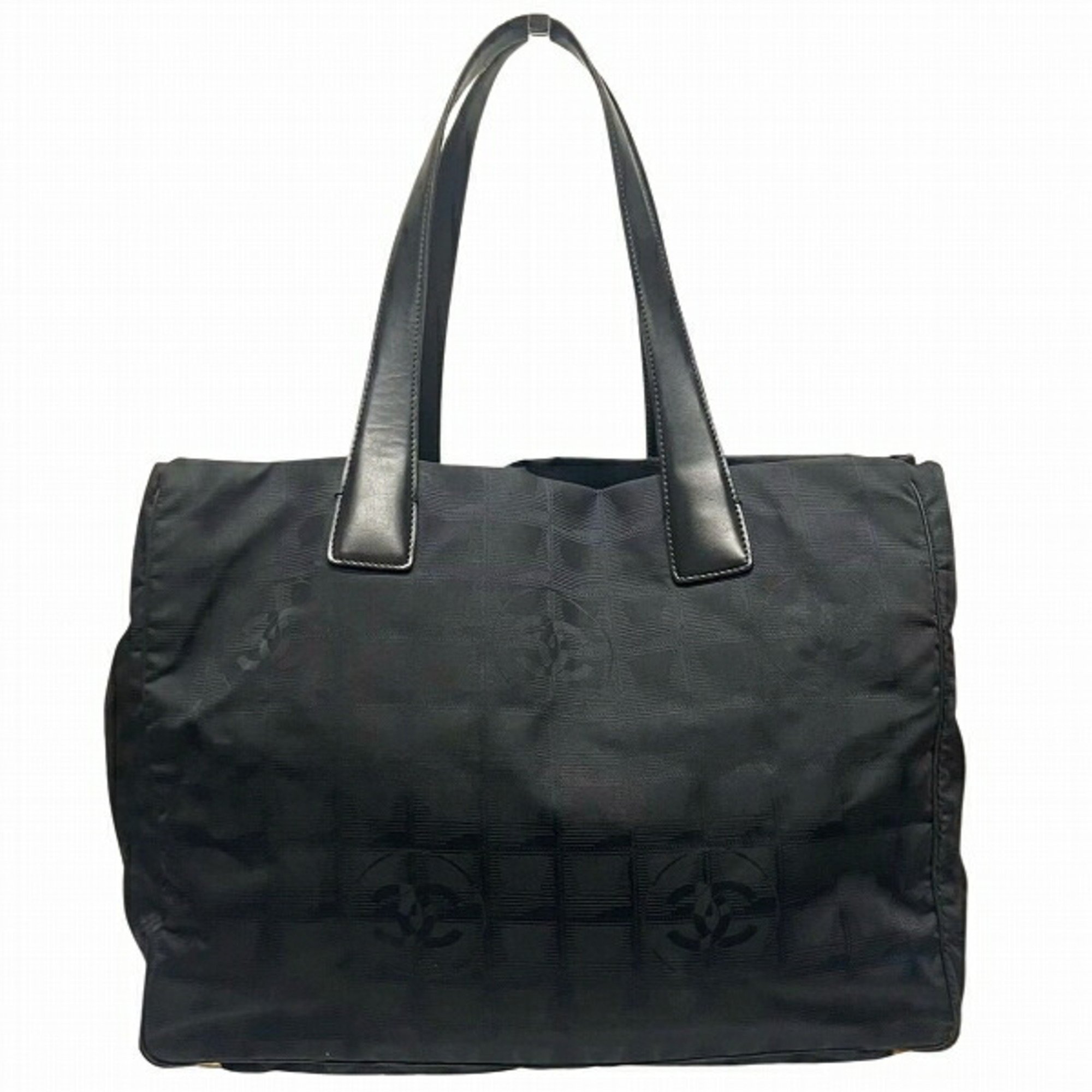 CHANEL New Travel Tote MM Black Bag Women's