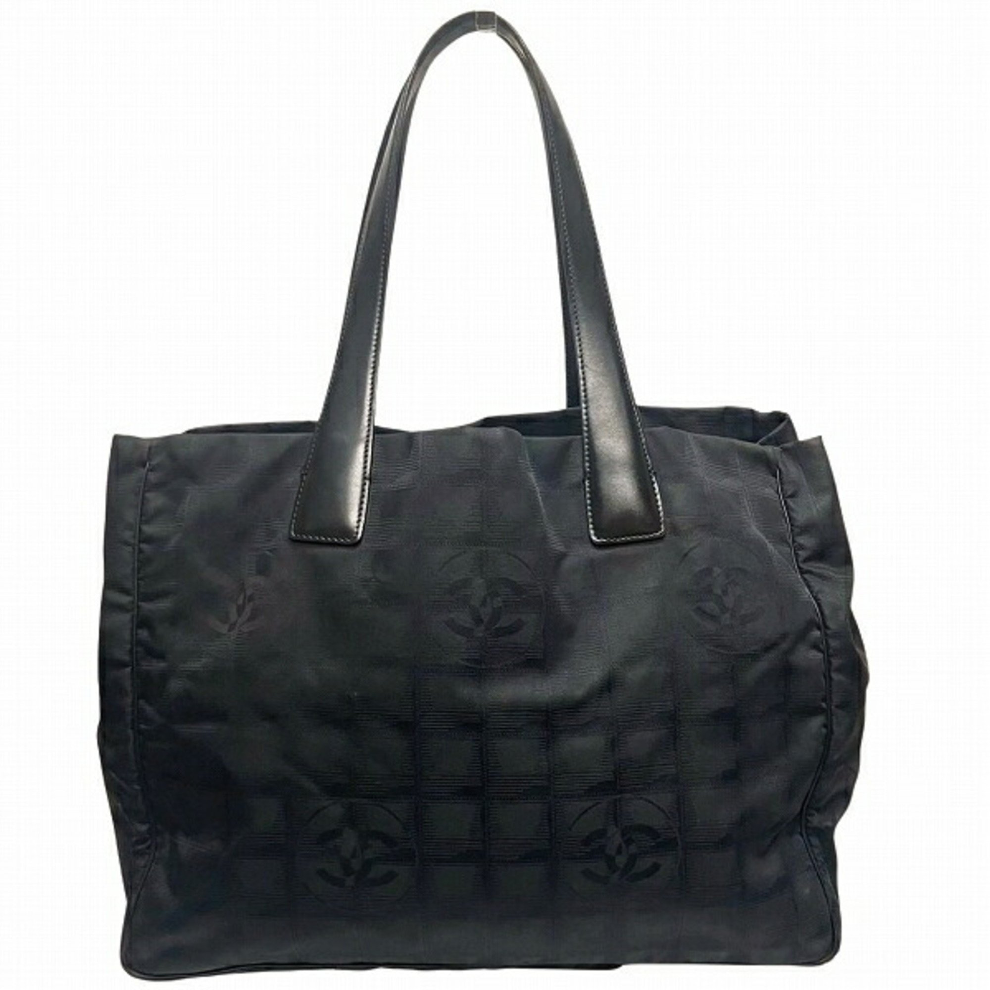 CHANEL New Travel Tote MM Black Bag Women's