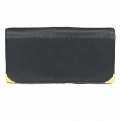 Yves Saint Laurent Black Leather Long Wallet for Men and Women