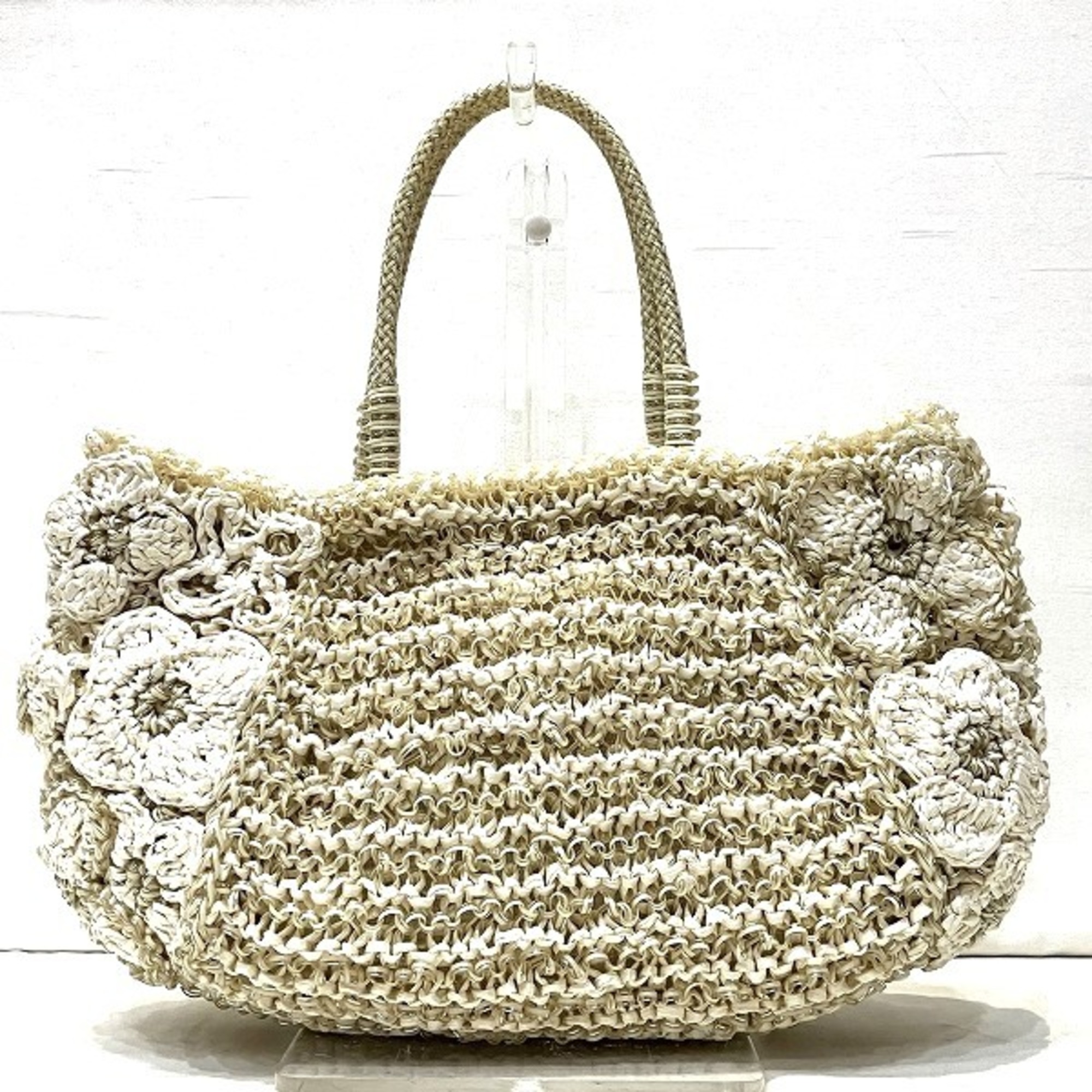 Anteprima Wire Bag Flower White Handbag Women's