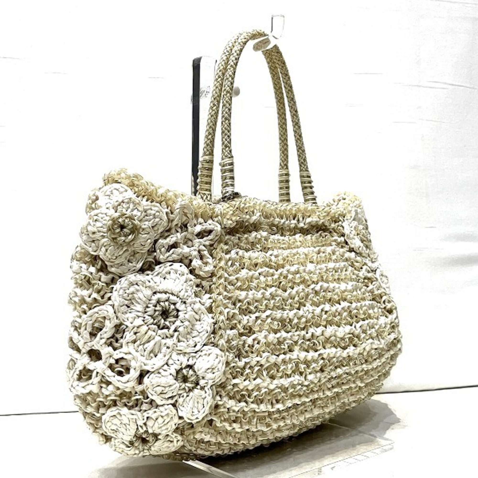 Anteprima Wire Bag Flower White Handbag Women's