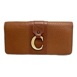 Chloé Chloe Brown Leather C Charm Long Wallet for Women