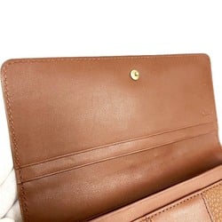 Chloé Chloe Brown Leather C Charm Long Wallet for Women