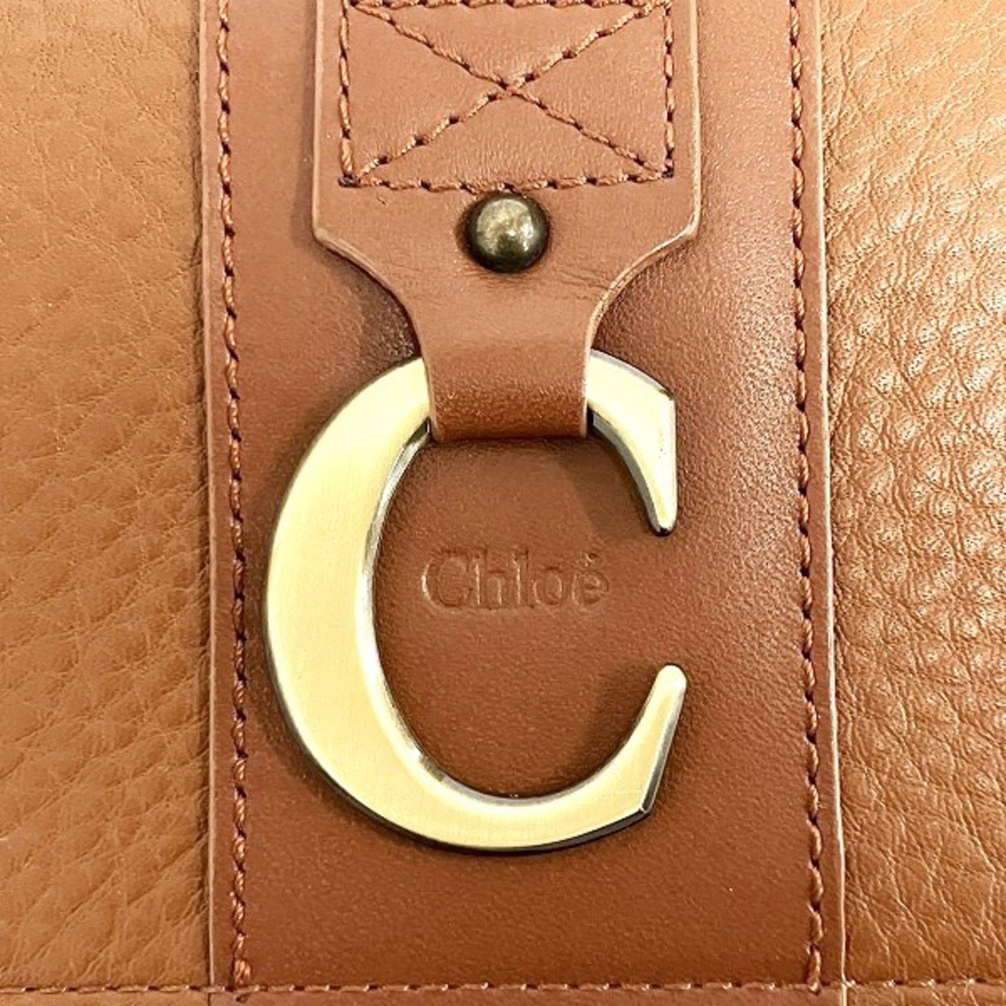 Chloé Chloe Brown Leather C Charm Long Wallet for Women