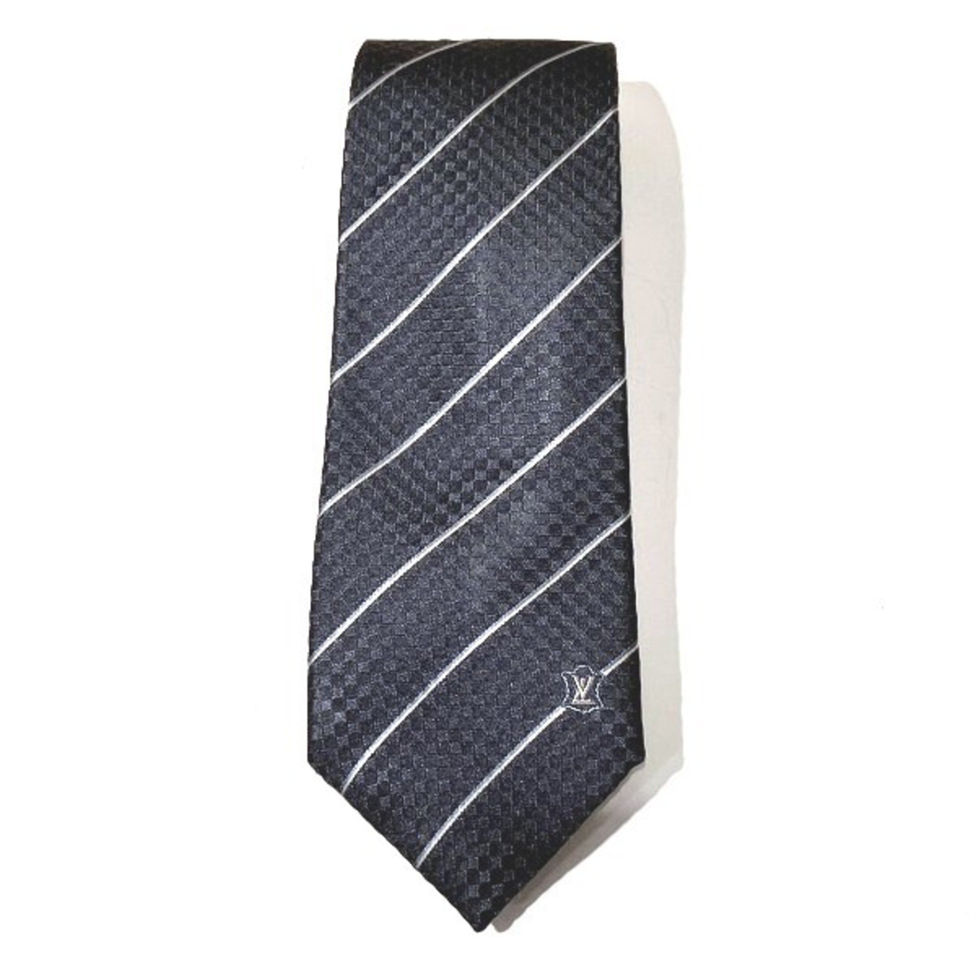 Louis Vuitton Grey Silk Accessory Necktie for Men