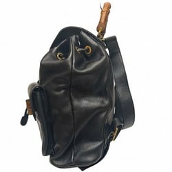 GUCCI Bamboo 003 2058 0016 Black Leather Bag Backpack for Women