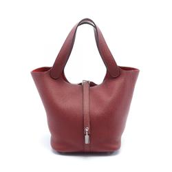 Hermes HERMES Picotin Lock MM Handbag Bag Taurillon Clemence Women's Bordeaux