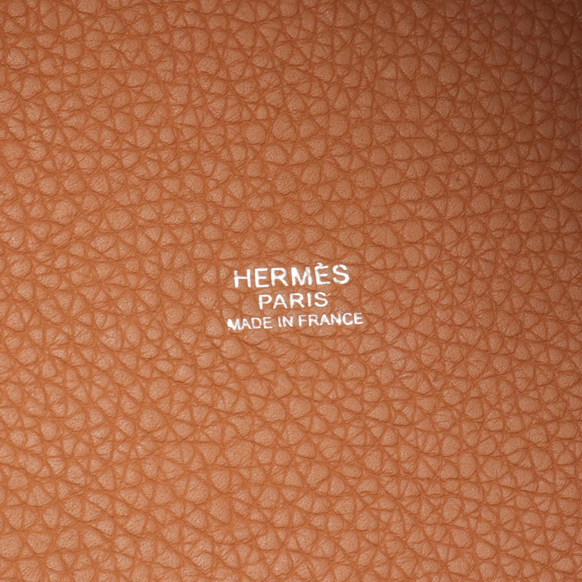 Hermes HERMES Picotin Lock PM Gold Handbag Bag Taurillon Clemence Women's Brown