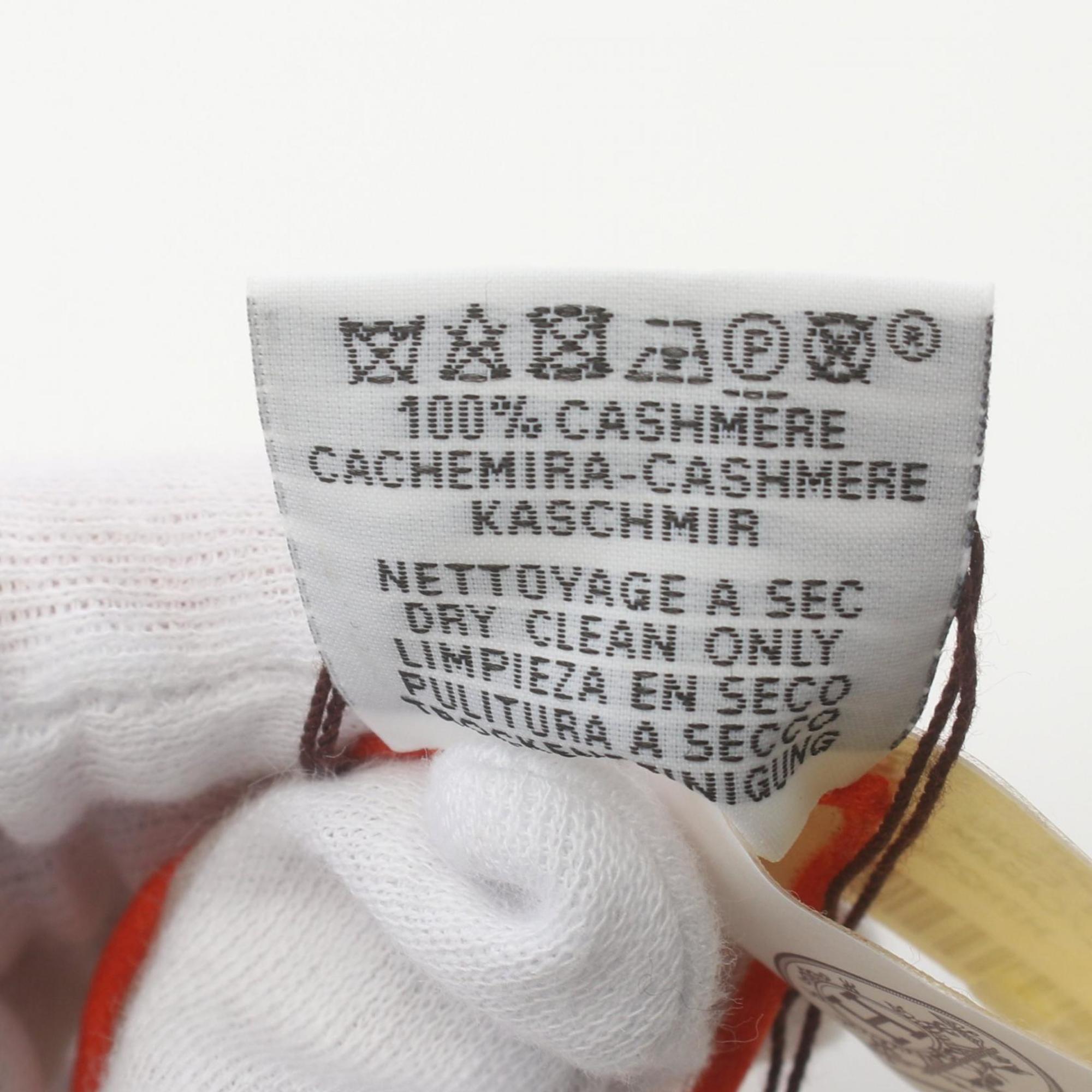 Hermes HERMES Carre 90 Brides et Destin Esquisse Scarf Cashmere Women's White Orange