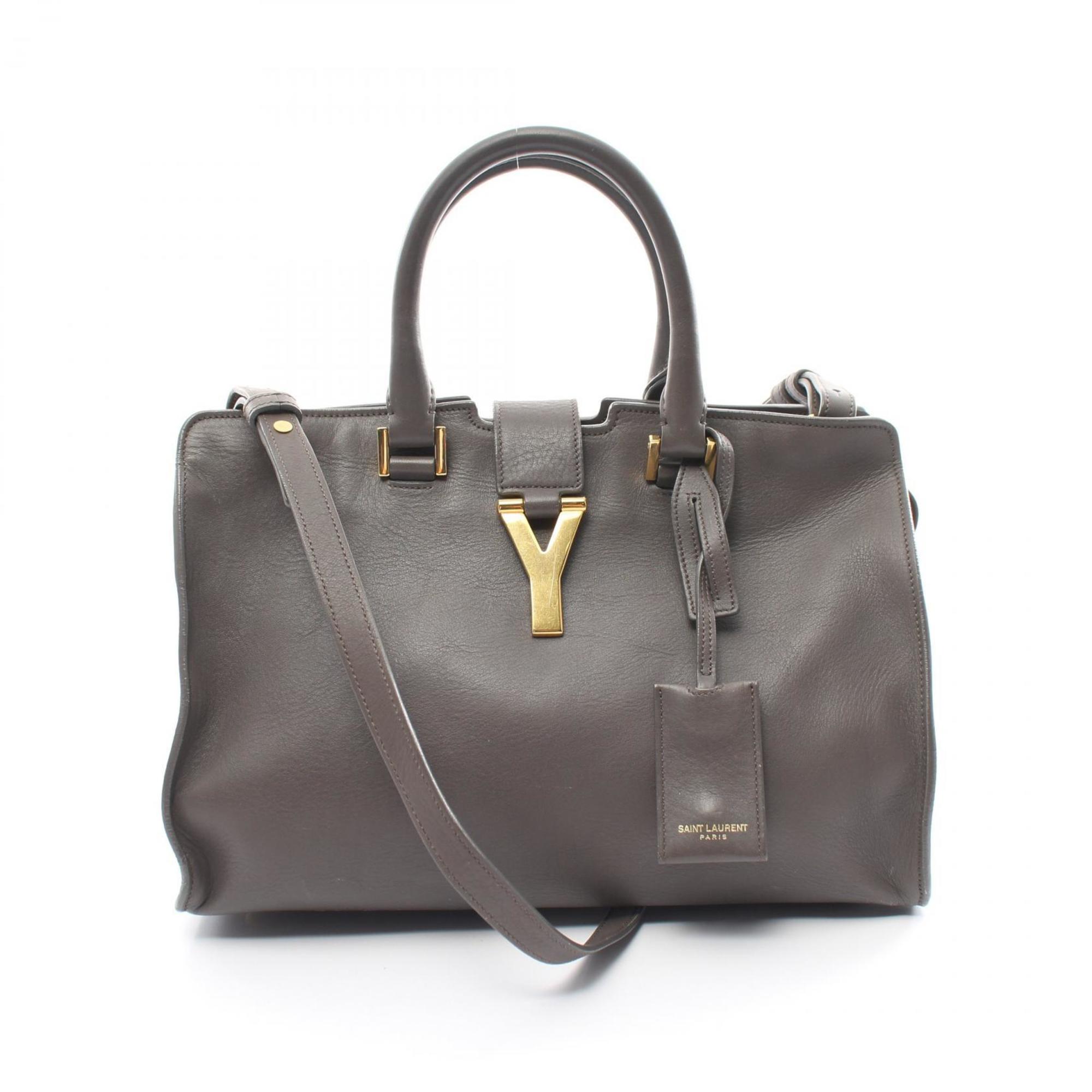 Yves Saint Laurent Petit Cabas Y-line handbag, leather, women's, grey