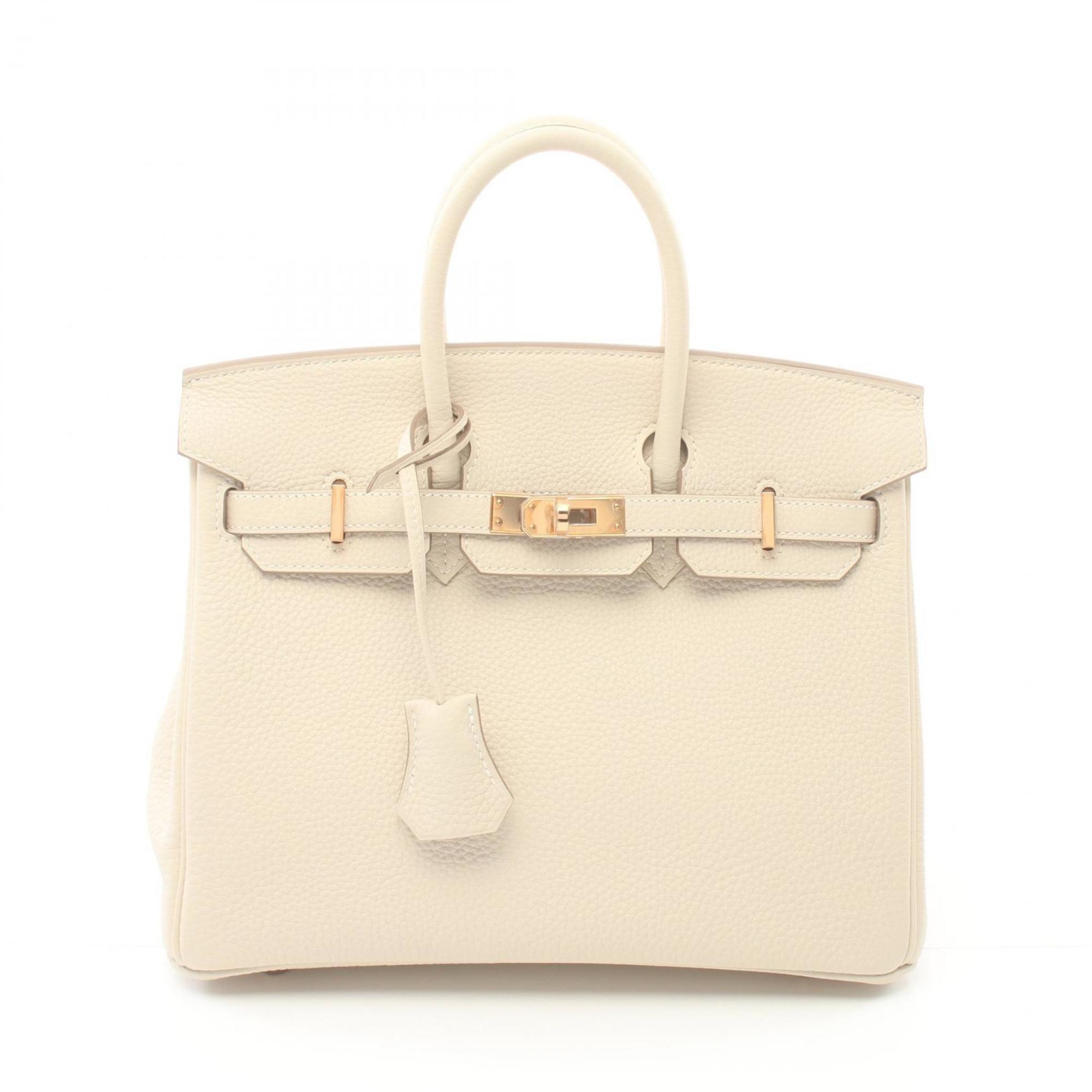 Hermes HERMES Birkin 25 Cre Handbag Bag Togo Women's Ivory