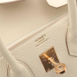 Hermes HERMES Birkin 25 Cre Handbag Bag Togo Women's Ivory