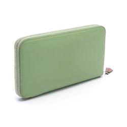 Hermes HERMES Azap Long Silk In Round Wallet Epsom Leather Women's Green