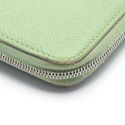 Hermes HERMES Azap Long Silk In Round Wallet Epsom Leather Women's Green