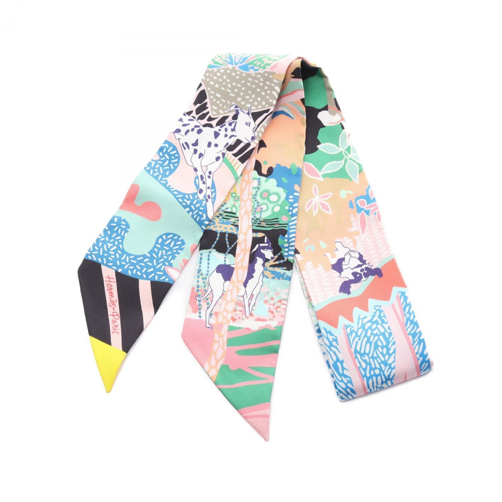 Hermes HERMES Twilly EN LIBERTE Scarf Silk Women's Pink Multicolor