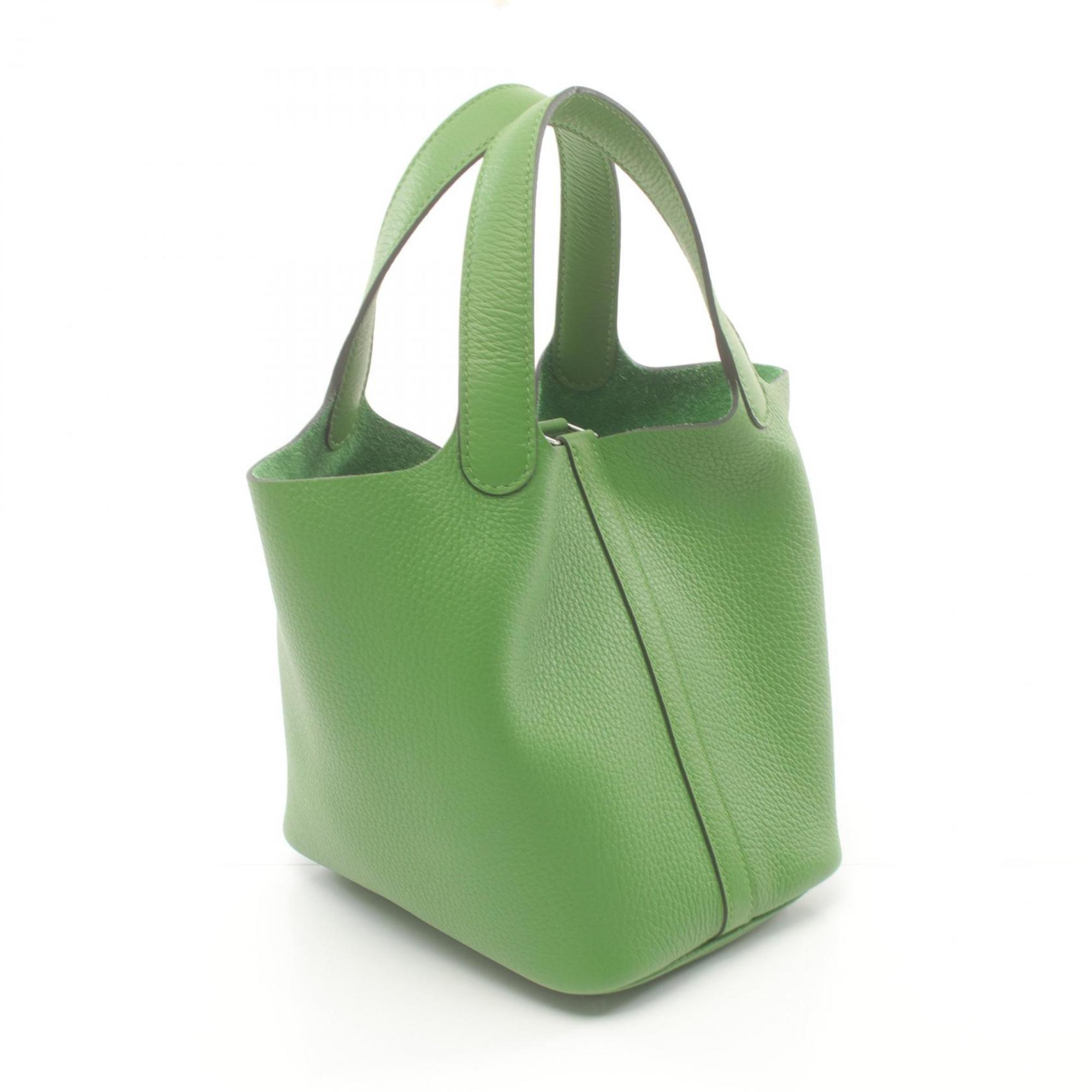 Hermes HERMES Picotin Lock PM Vert Yucca Handbag Bag Taurillon Clemence Women's Green