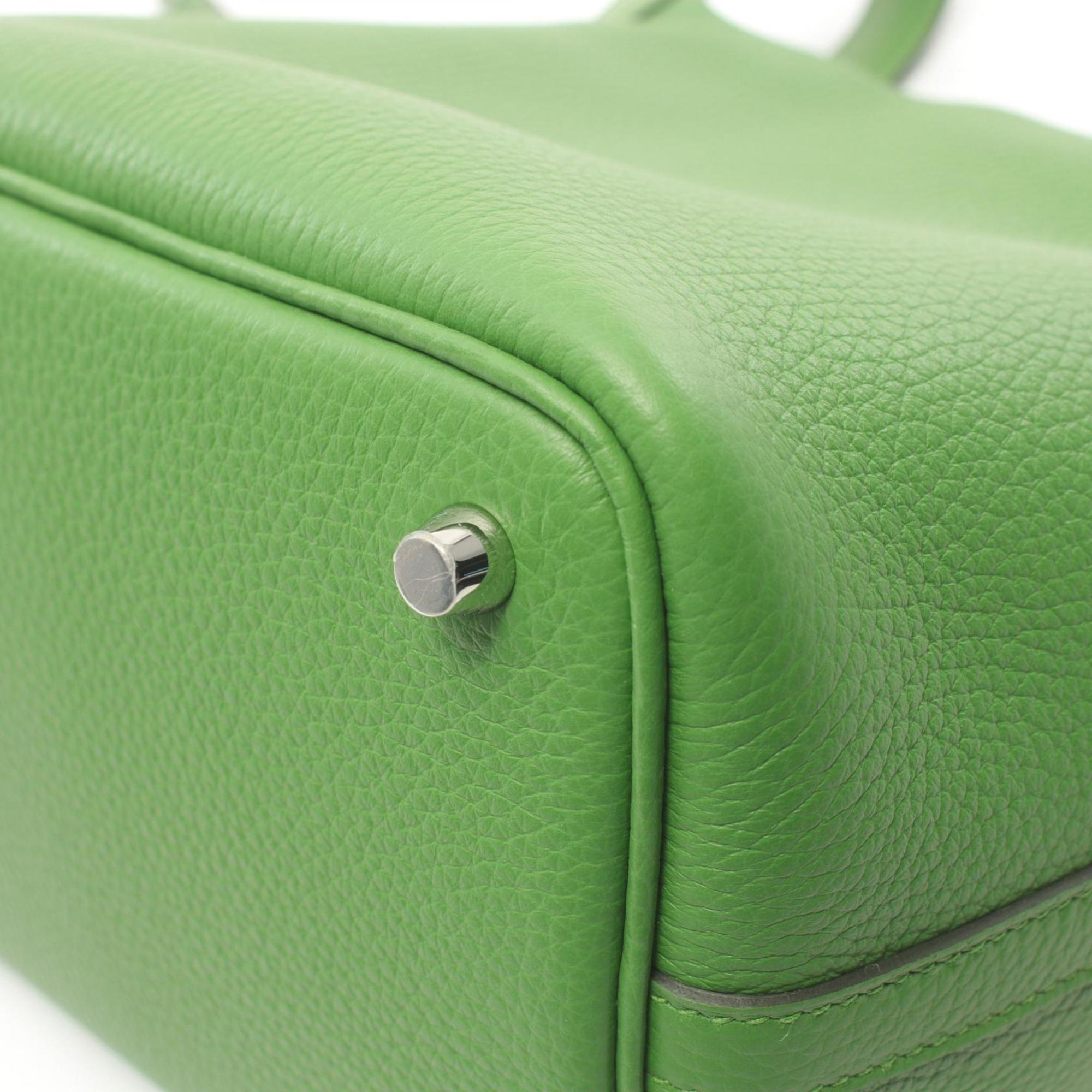 Hermes HERMES Picotin Lock PM Vert Yucca Handbag Bag Taurillon Clemence Women's Green