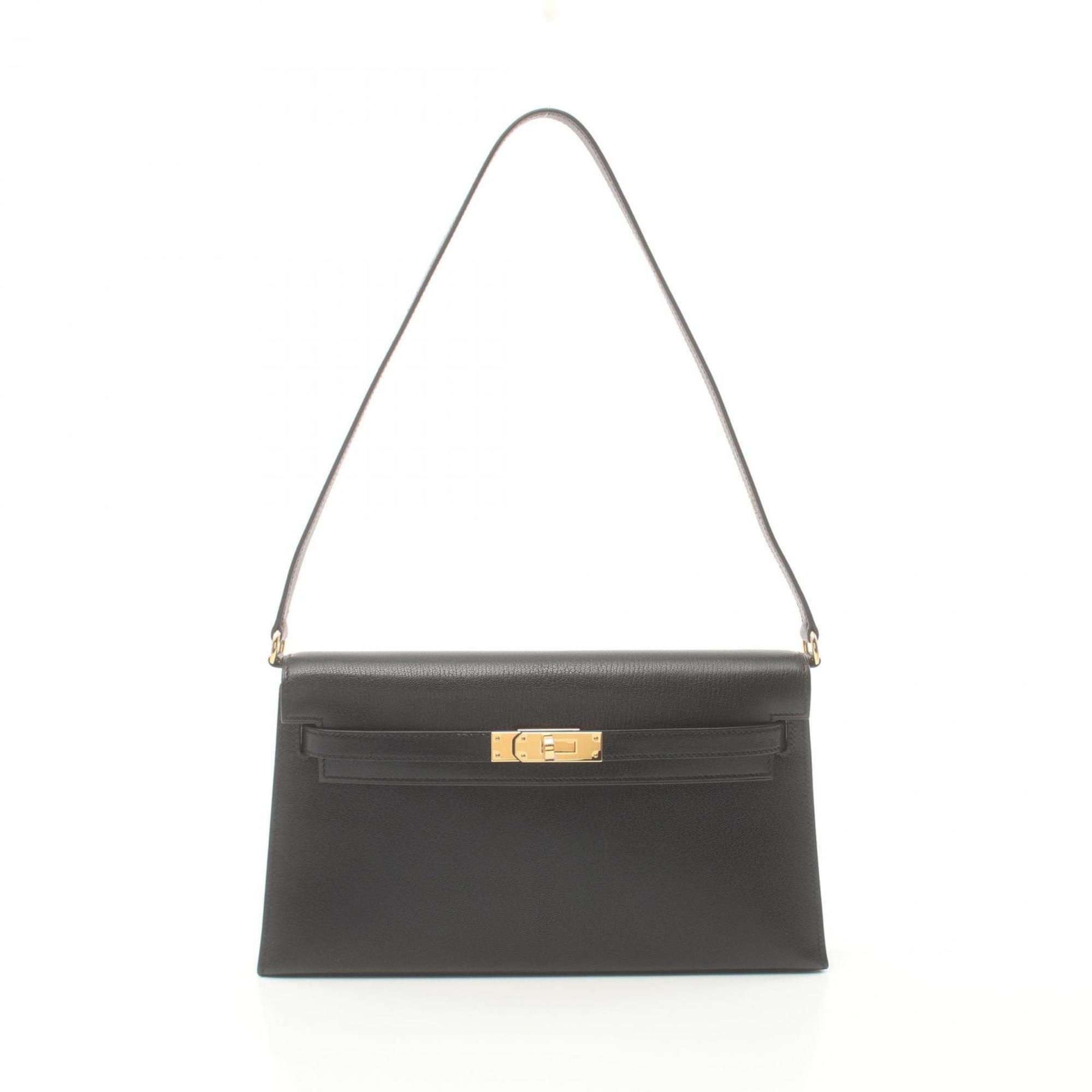 Hermes Kelly Elan Shoulder Bag Chevre Sham Killa Women's Black