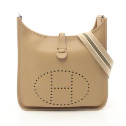 Hermes HERMES Evelyn 1 Anne PM Trench Shoulder Bag Taurillon Clemence Women's Beige L engraved S hardware