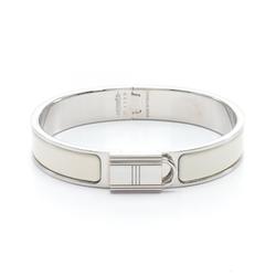 Hermes Click Cadena PM Bangle Stainless Steel Enamel Women's Silver White