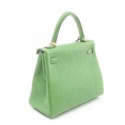 Hermes Kelly 25 Vert Yucca Handbag Togo Women's Green