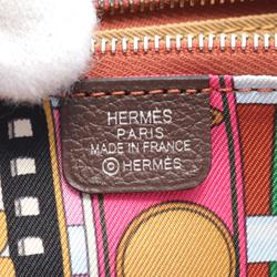 Hermes HERMES Azap Compact Silk In Round Wallet Evercolor Ladies Brown