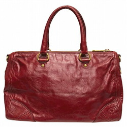 PRADA BL0727 Red Leather Bag Handbag for Women