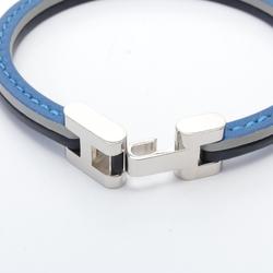 Hermes HERMES Palomino Bracelet Leather Stainless Steel Men's Women's Gray Navy Multicolor