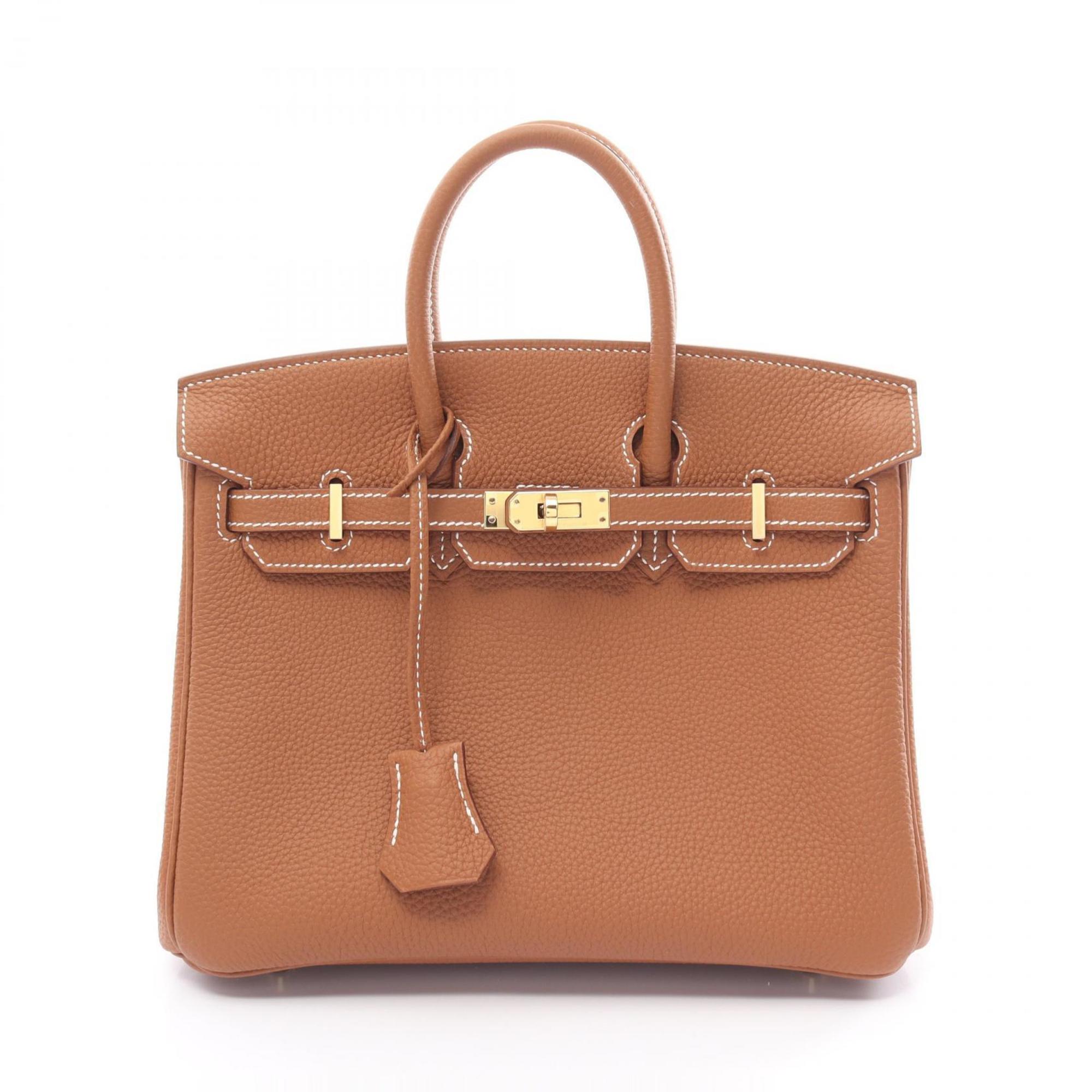 Hermes HERMES Birkin 25 Gold Handbag Bag Togo Women's Brown