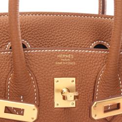 Hermes HERMES Birkin 25 Gold Handbag Bag Togo Women's Brown