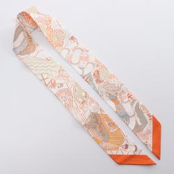 Hermes HERMES Twilly Splash Park Scarf Silk Women's Orange Multicolor H063806S