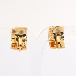 Hermes HERMES enamel earrings GP (gold plated) cloisonne ladies gold black