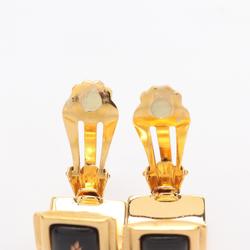 Hermes HERMES enamel earrings GP (gold plated) cloisonne ladies gold black