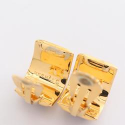 Hermes HERMES enamel earrings GP (gold plated) cloisonne ladies gold black