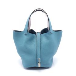 Hermes HERMES Picotin Lock PM New Blue Jean Mauve Pale Handbag Bag Taurillon Clemence Women's Pink