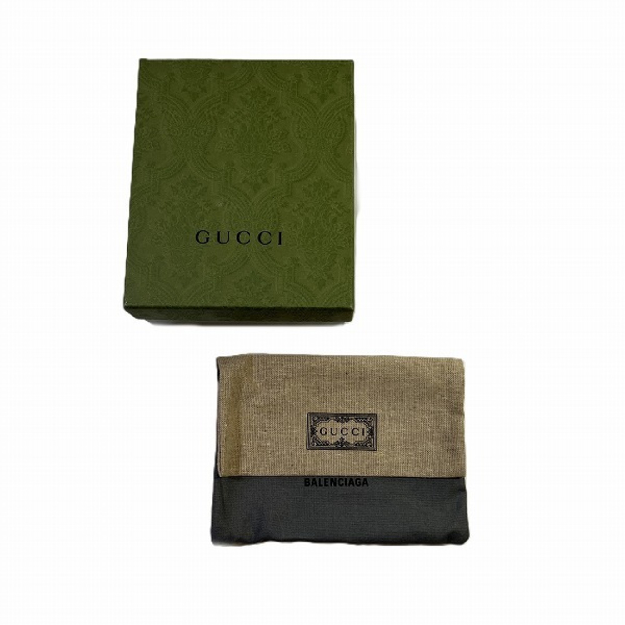 GUCCI GG Canvas Balenciaga Collaboration Compact Wallet 681708 Tri-fold for Women